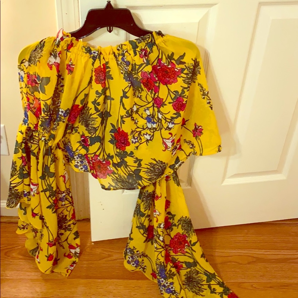 cropped off/on the shoulders flowy sleeve Top!